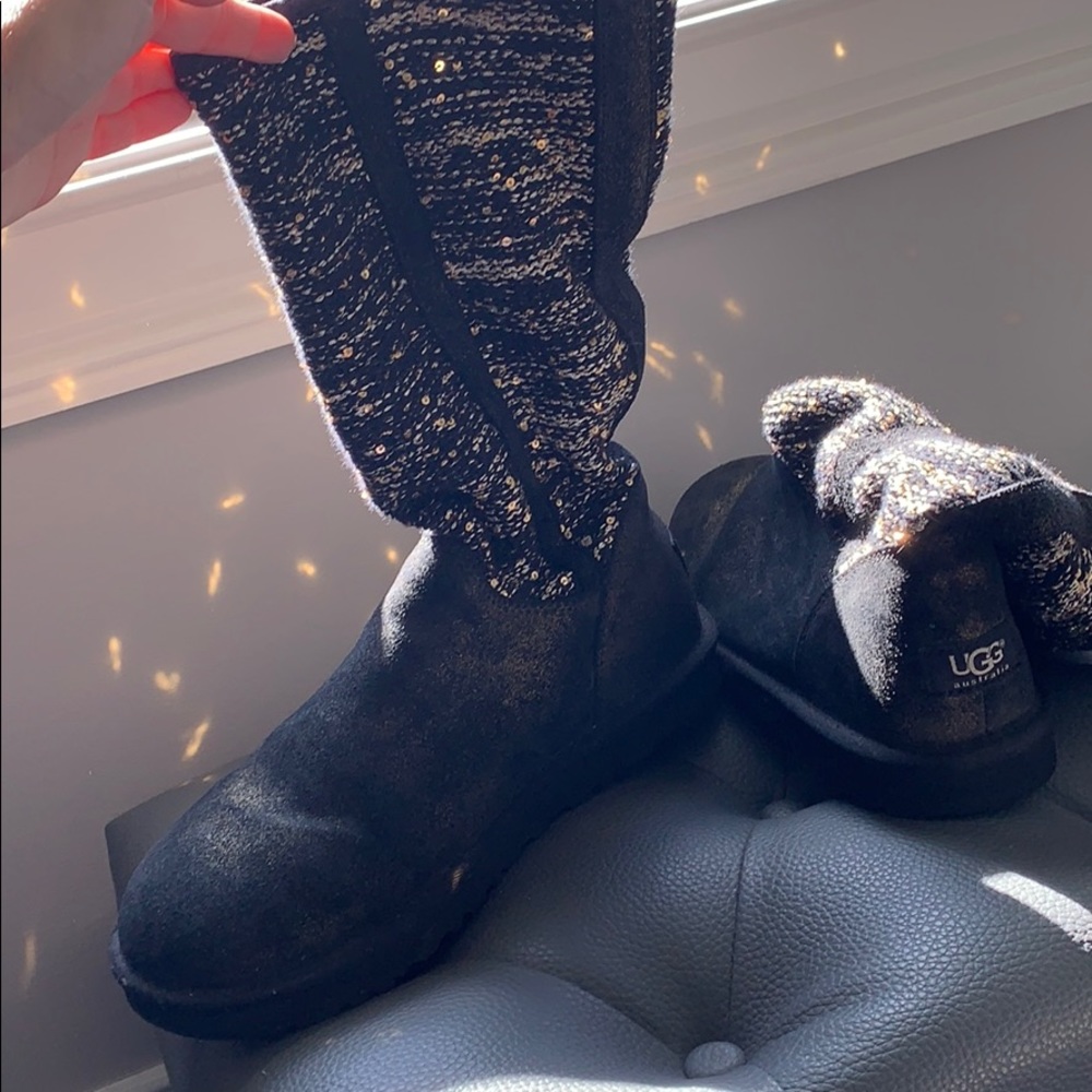 Black and Gold small sequined UGG boots
